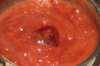 Mash strawberries with a fork in the medium bowl....