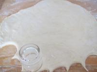 Use a rolling pin to spread the cold dough on...