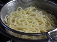 Drain the spaghetti....