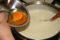 We can add unbeaten eggs to the sauce and cook for...
