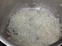 Finely chop an onion and cook it in oil in the...