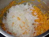 Add coarsely grated pattypan squash (or other kind...