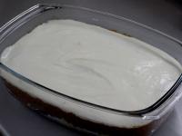 Equally spread bechamel on top of the moussaka....