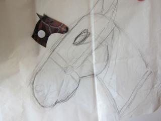 Forming of pattern - head of little horse 