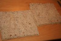 Divide the cooled layer of the dough lengthwise...