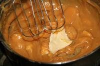 When the caramel is cool, add softened butter and...