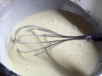 Stir egg yolks, milk, sugar and flour and prepare...