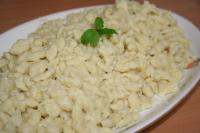 Blend grated potatoes with flour, salt, egg and...