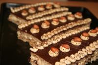 Cut dessert into fancy cakes, decorate them with...