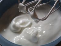 Top of the dessert is made of foam from egg whites...