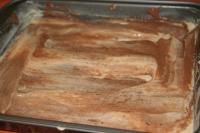 We alternately pour it out on the oiled and...
