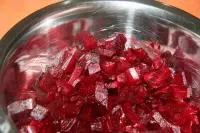 Scalp the beets after cooling, cut in to little...