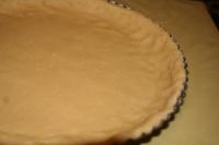 Equally press pastry in a round greased and...