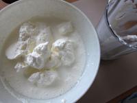 Add a few spoons of stirred cream cheese to...