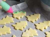 Place the trees in the baking tin with parchment...