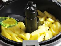 Put the sliced potatoes in the ActiFry pot, pour...