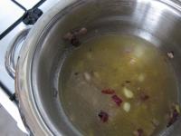 Season with salt and pour water in. Braise covered...