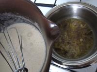 Mix yoghurt and flour in milk. Pour the mixture...