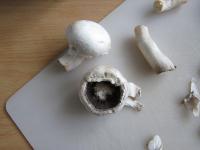 Clean the mushrooms and wash them. Separate stalks...
