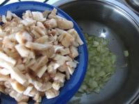 Peel onion, chop it and cook in oil. Add chopped...
