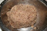 We mix together ground nuts, vanilla, powdered...