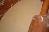 Knead together hardened fat, sugar and powdered...