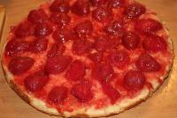 Spread the strawberry jam over and lay sliced...
