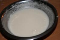 Mix corn starch or fine flour in water and pour it...