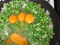 Add eggs, salt and blend until the eggs shrunken....