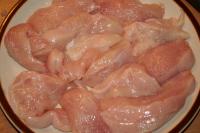Wash the chicken breast and cut it into thicker...