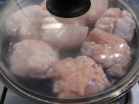 Heat the oil in a pan and put the meat in it....