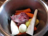 Clean the vegetables, wash and put them uncutted...
