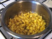 Peel the potatoes and cut into the small cubes....