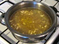 Add water and cook until potatoes soften. Finally...