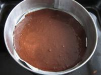 Lay parchment paper in the cake form, pour the...