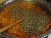 add minced garlic and marjoram....