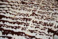 Melt chocolate and decorate the cake. ...