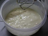 Beat eggs with sugar in a bowl. Put aside one egg...