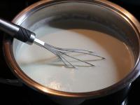 Once the milk is warm and starts to steam on the...