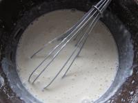 Mix flour, milk, a pinch of salt and baking powder...