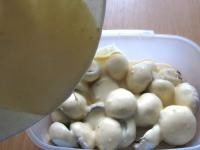 Peel the mushrooms and remove the stalks which are...