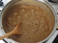 Add cream with mixed flour to the plum jam. Cook...