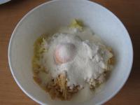 Mix the potatoes, add egg, salt, flour and make a...