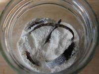 Finally, put the empty halves of the vanilla pods...