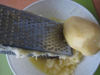 Peel the potatoes, wash them and finely grate....