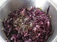 ... pour in sliced cabbage, season with salt and...