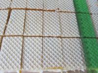 Cut the hardened wafers with the use of ruler into...
