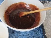 Stir in cold, melted butter with chocolate and...