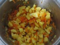 Peel the potatoes, cut into small cubes. Peel the...