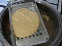 Mix semolina with egg. Let the batter rest for a...